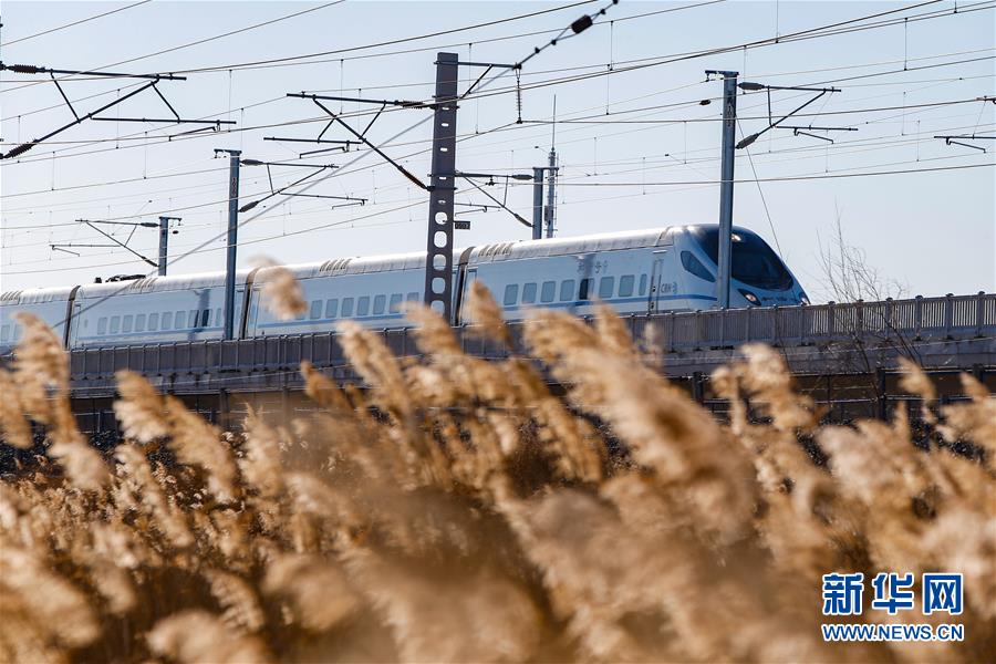 12月29日，一列新通高鐵列車駛向通遼。新華社記者 虞東升 攝