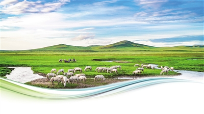 巴拉嘎尔河畔的蒙古马。