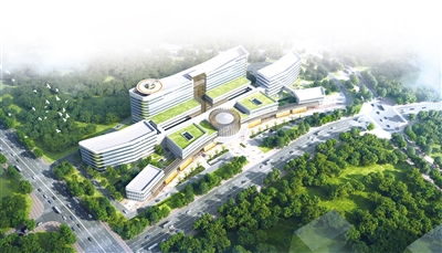 准格尔旗新建的北山综合医院效果图。