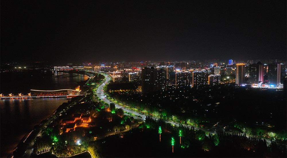 乌海市海勃湾区滨河区夜景