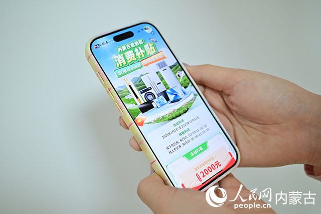 消费者进入云闪付APP领券页面，下滑可找到家电以旧换新消费补贴专区。人民网记者 寇雅楠摄