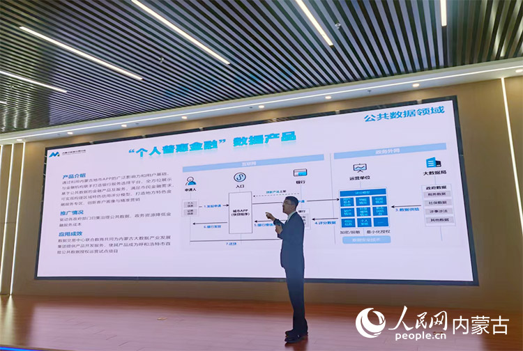孙伟正在讲解数据产品交易流程。人民网记者 刘艺琳摄