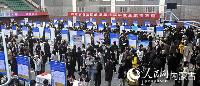 内蒙古自治区2026届高校毕业生秋季大型校园专场招聘会现场。内蒙古自治区能源局供图