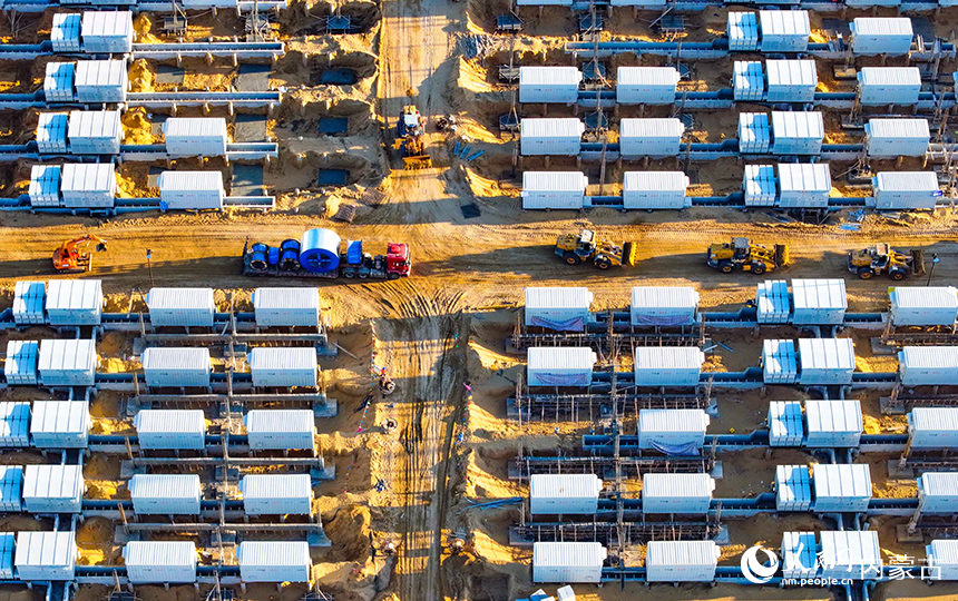 谷山梁3GW/12.8GWh儲能電站項目建設現場。王正攝