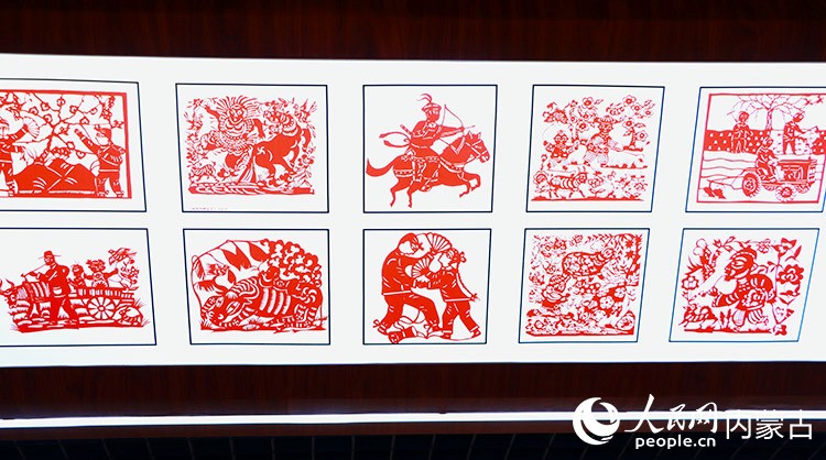 和林格爾剪紙陳列館的精美剪紙。實習生牛子萌攝