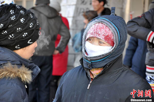 内蒙古呼伦贝尔连续四天极寒 温度低至-44.5℃