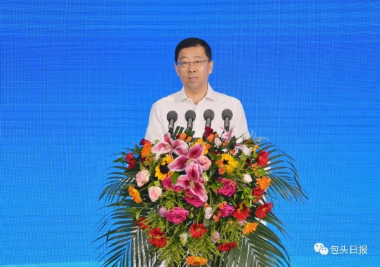 8月25日，中国银行党委书记、董事长葛海蛟出席活动并致辞。吴杰摄